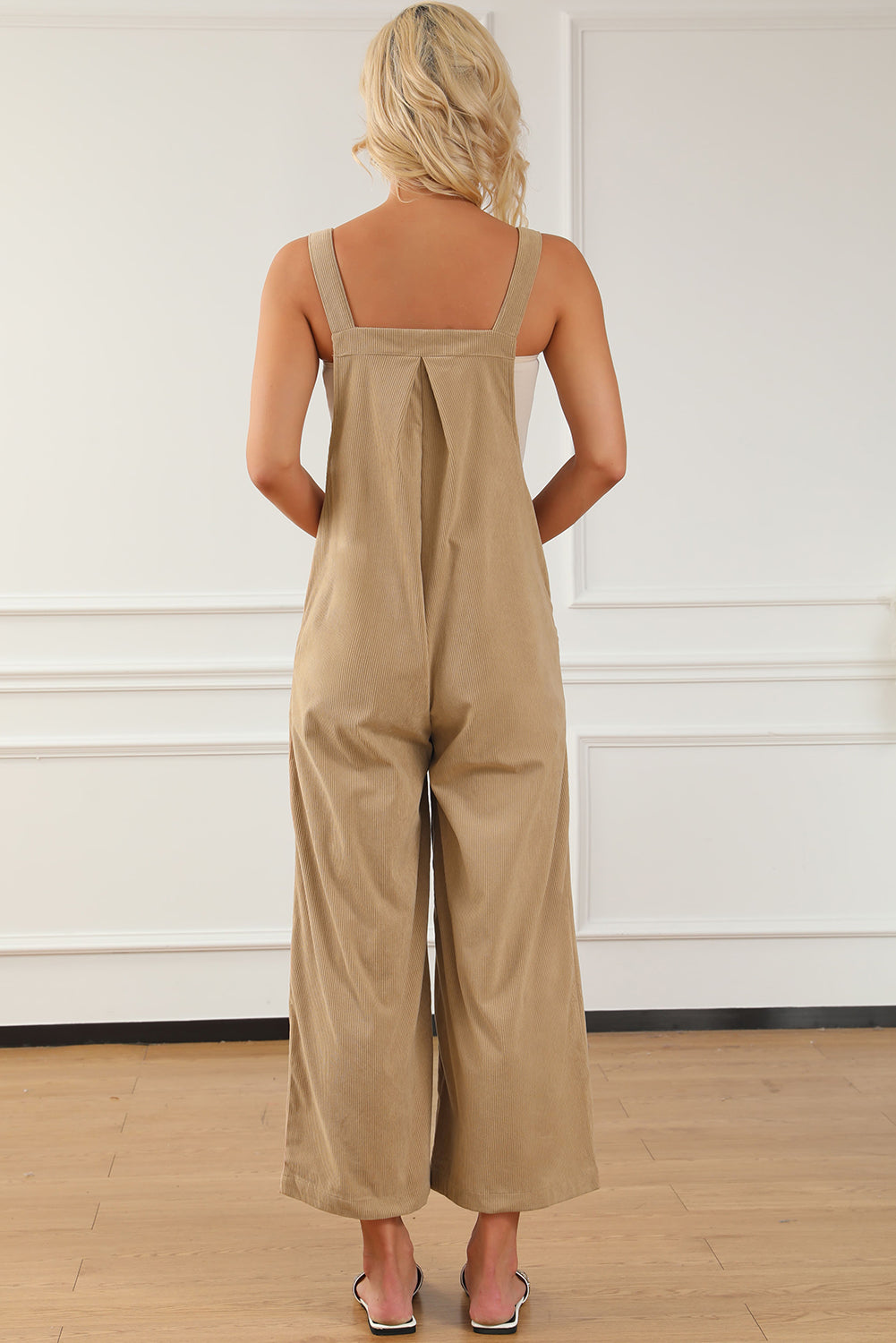 Pocketed Wide Leg Overall